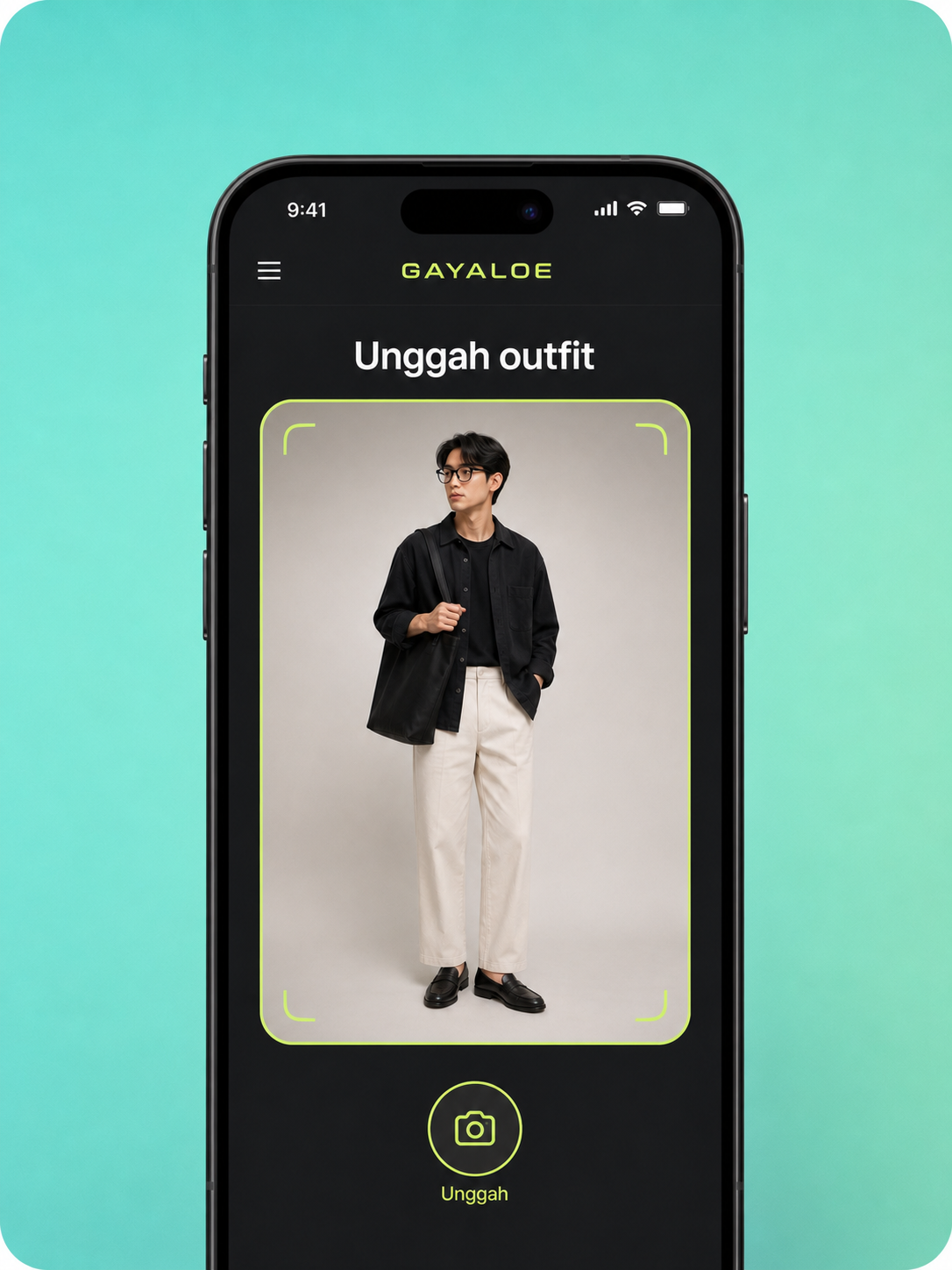 Tampilan Gayaloo untuk mengunggah foto outfit