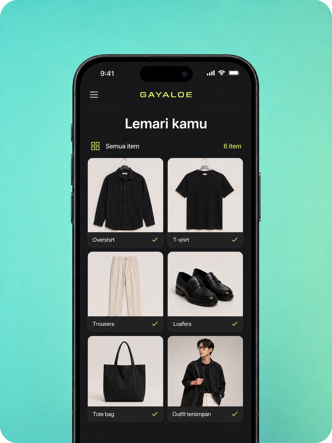 Tampilan koleksi lemari digital Gayaloo